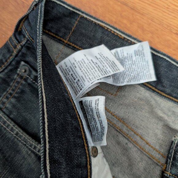 Levis 501 Denim Jeans Mens 31x30 Dark Wash Blue Straight - Picture 8 of 9